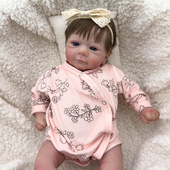 🆕19inch Pink-felicia Cloth Body With vinyl limbs Newborn Baby Doll Reborn Girl - Picture 6 of 9